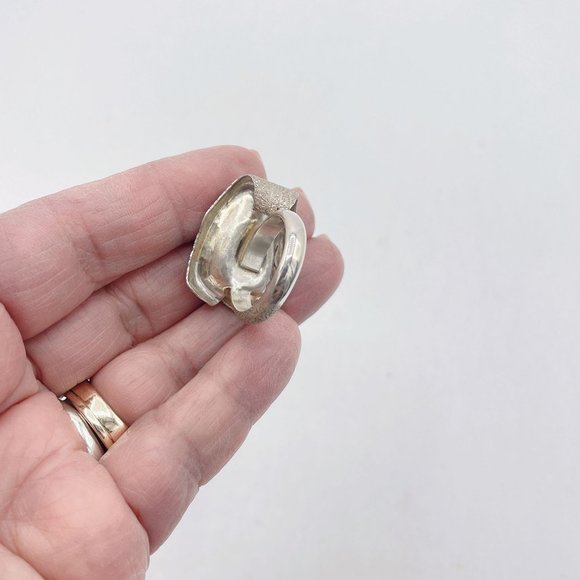 925 Silver Calla Lily Flower Band Ring 8.5 - Picture 7 of 7